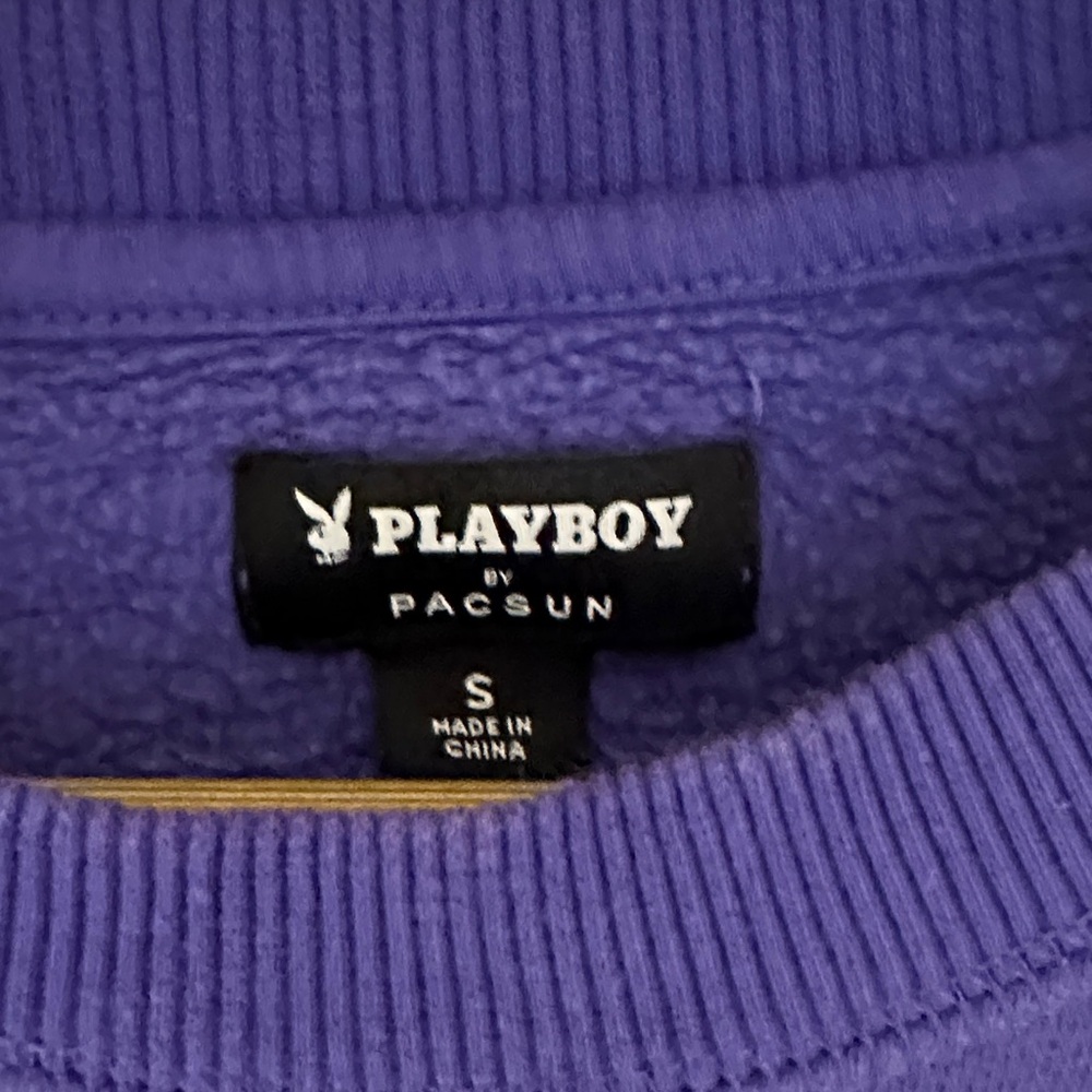 Playboy Purple Graphic Sweatshirt Crewneck Multicolor Bunny Logo Streetwear - Picture 3 of 11